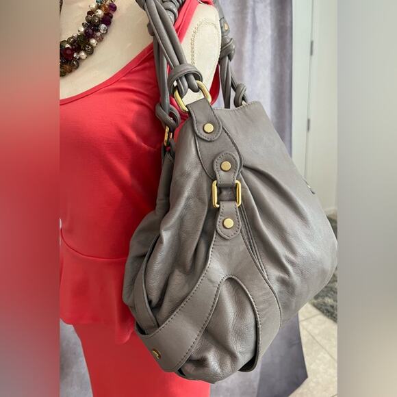 Abaco Paris 'Laguna' Bag Women’s Large Gray Soft Leather Shoulder Bag EUC - Picture 2 of 15